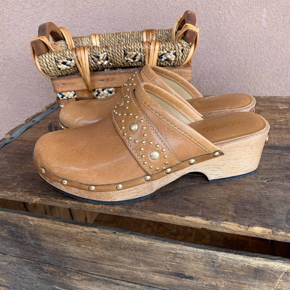 Michael Kors Tan Leather Clogs